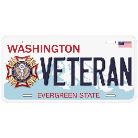 Washington Veteran Novelty Car Auto License Plate