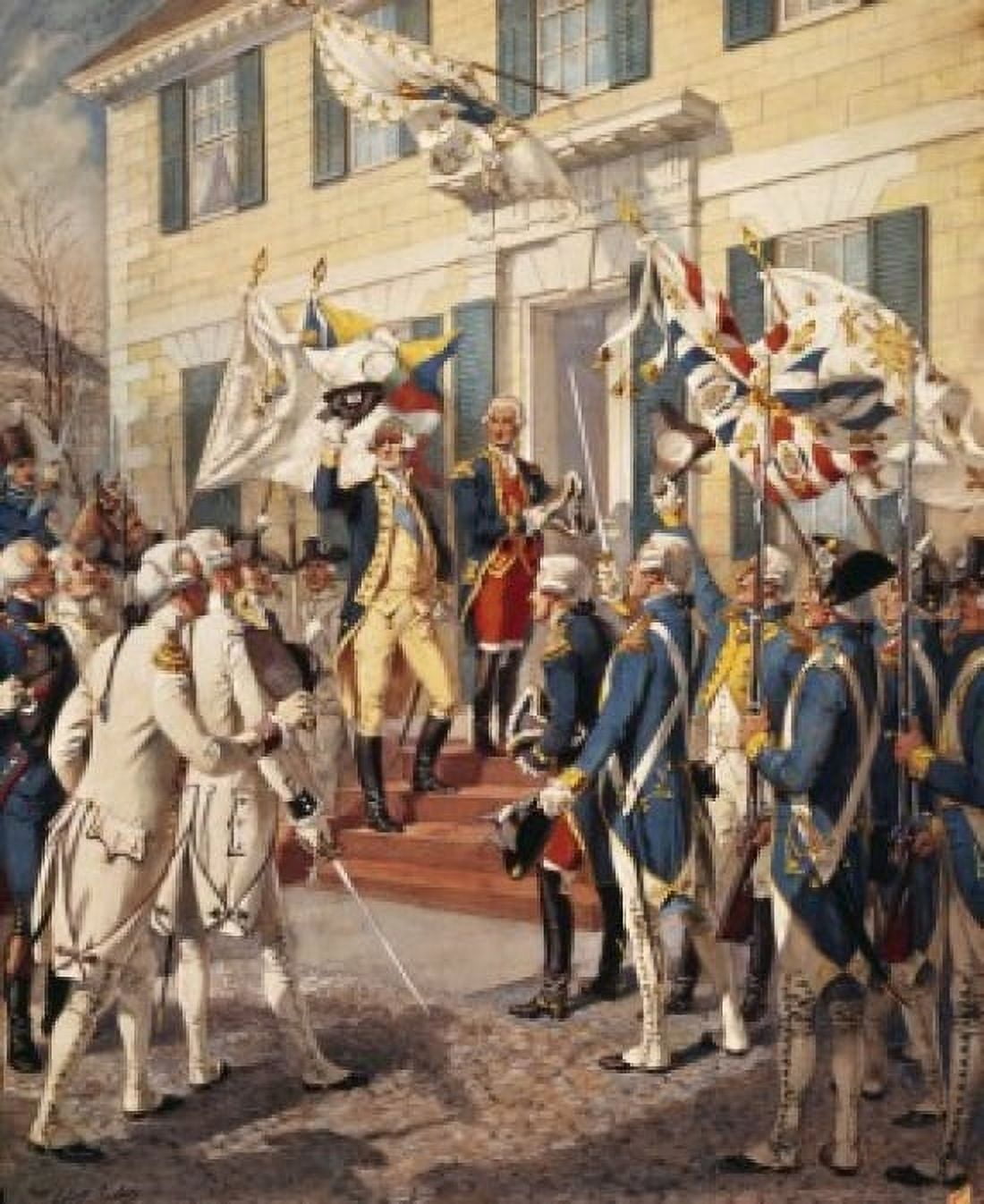 Washington Visiting Rochambeau at French Embassy Henry Alexander Ogden (1856-1936 American) Canvas Art - Henry Alexander Ogden (18 x 24)