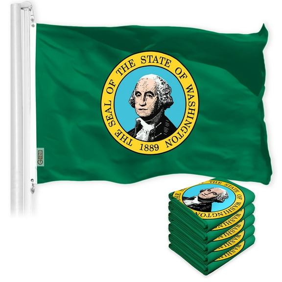 Washington WA State Flag 3x5FT 5-Pack 150D Printed Polyester By G128