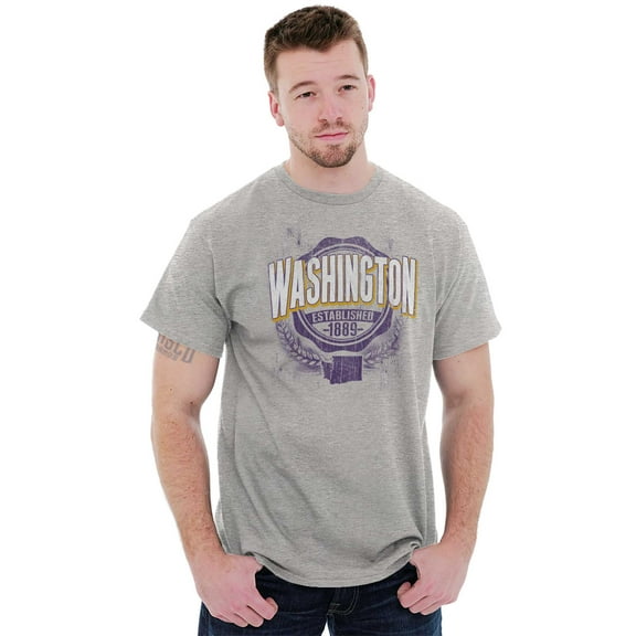 Washington WA Student Campus Pride Men's Graphic T Shirt Tees Brisco Brands S