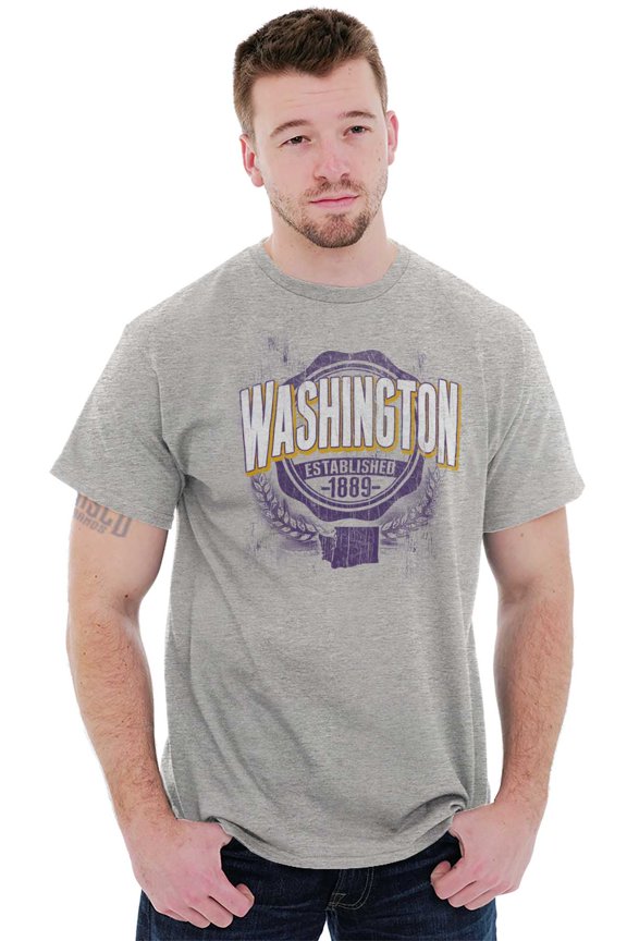 Washington WA Student Campus Pride Men's Graphic T Shirt Tees Brisco Brands X