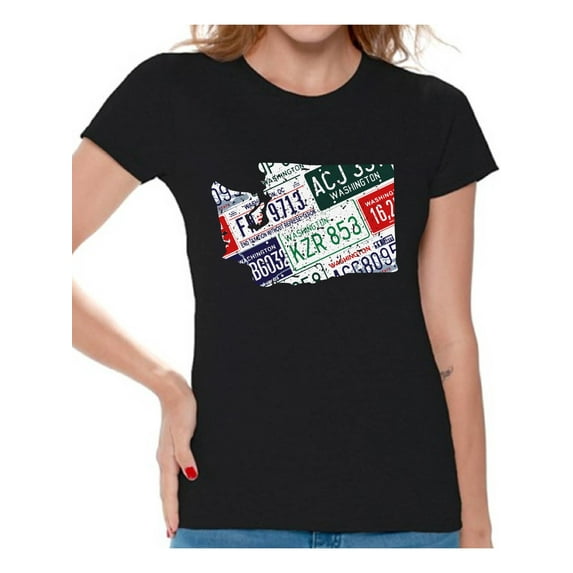 Washington Woman Shirt - Short sleeve - Graphic Novelty Souvenir - WA State USA gift