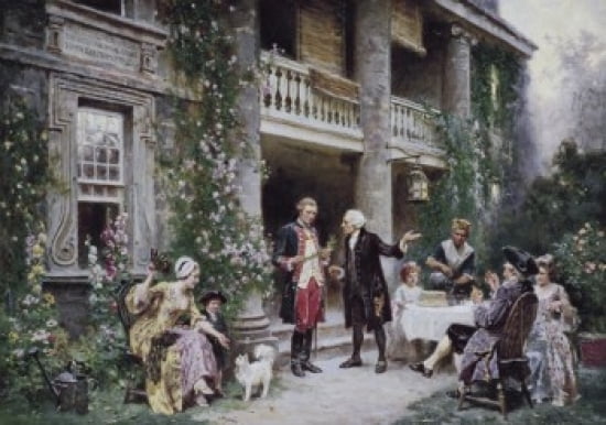 Washington at Bartrams Garden Jean Leon Gerome Ferris (1863-1930 American) Canvas Art - Jean Leon Gerome (24 x 36)