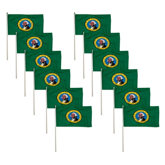 Washington flag 12 x 18 inch -12PK