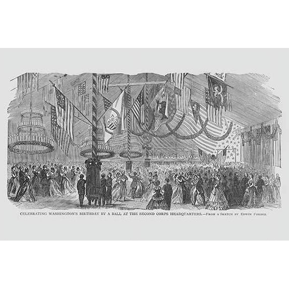 Washington's Birthday Ball at 2nd Corps Headquarters Poster Print by Frank Leslie (24 x 36)