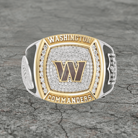 #WashingtonCommanders 1/2ctw Two Tone Yellow Gold and 925 Sterling Silver Championship Ring, University or College Students Graduation Ring