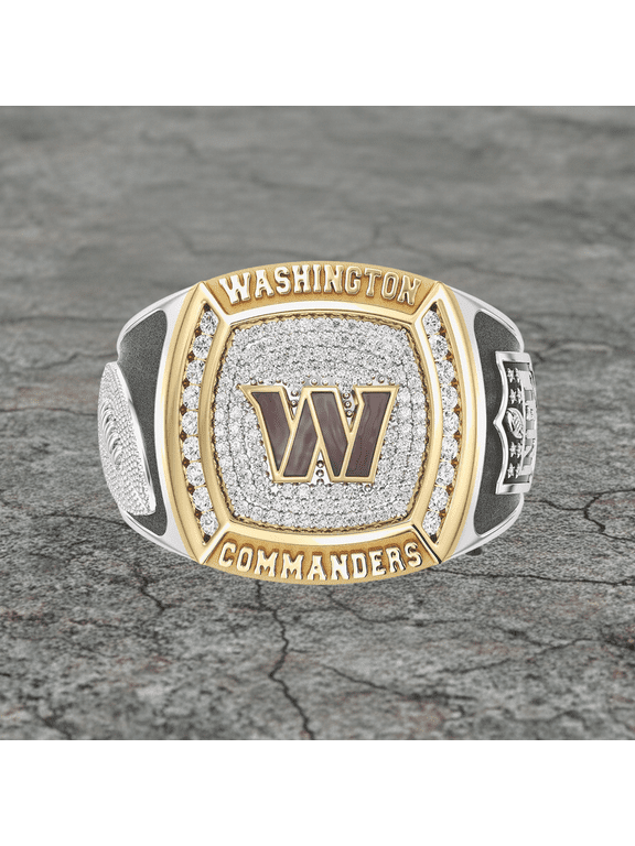 #WashingtonCommanders 1/2ctw Two Tone Yellow Gold and 925 Sterling Silver Championship Ring, University or College Students Graduation Ring