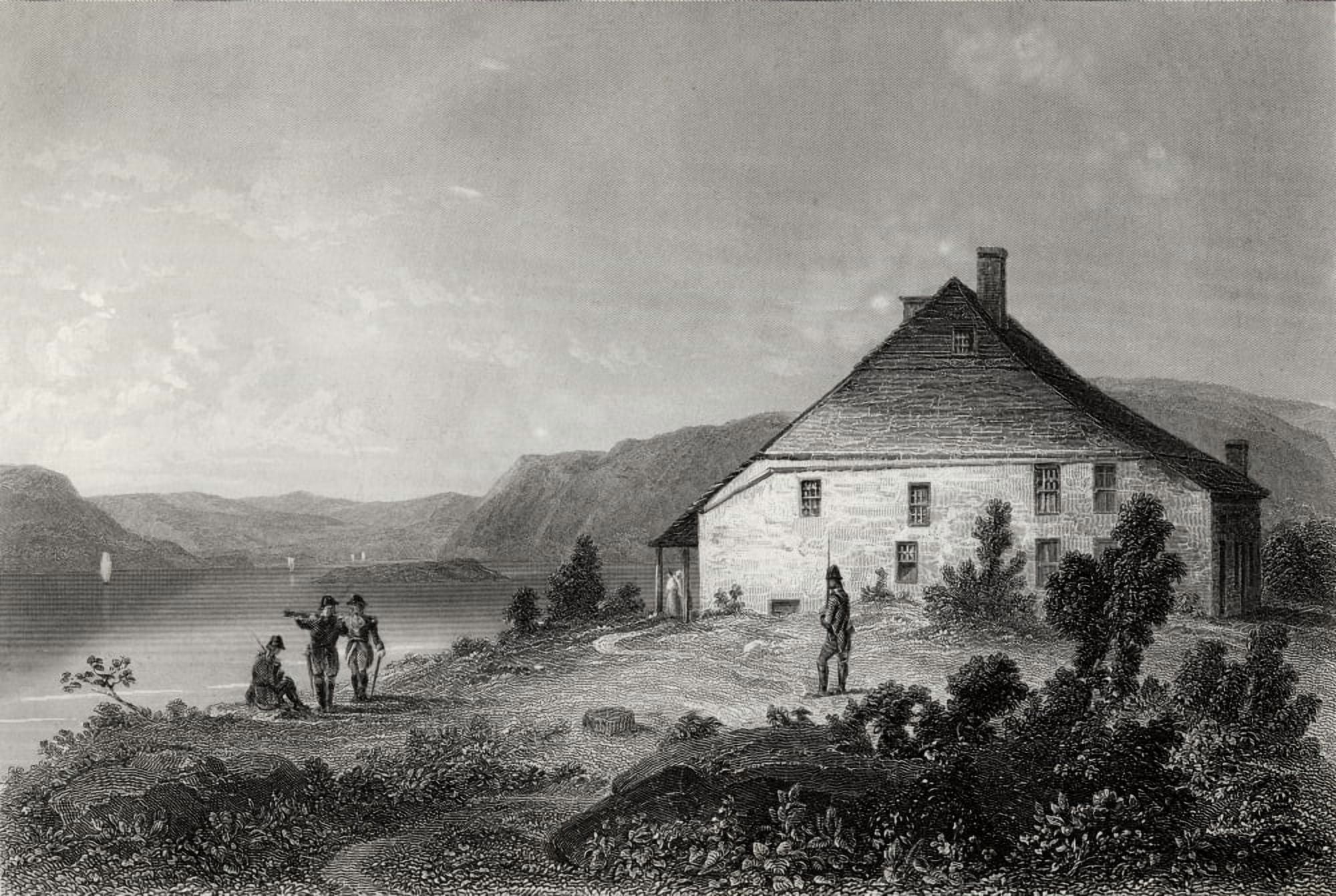 Washingtons Headquarters Near Newburgh Usa George Washington 1732-1799 First President Of The United States Engraving From A 19Th Century Print Canvas Art - Ken Welsh Design Pics (34 x 24)