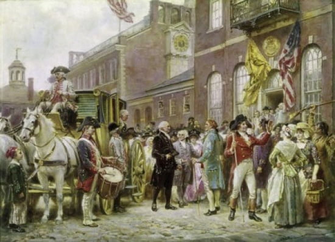 Washingtons Inauguration at Philadelphia 1793 Jean Leon Gerome Ferris (1863-1930 American) Canvas Art - Jean Leon Gerome Ferris (18 x 24)