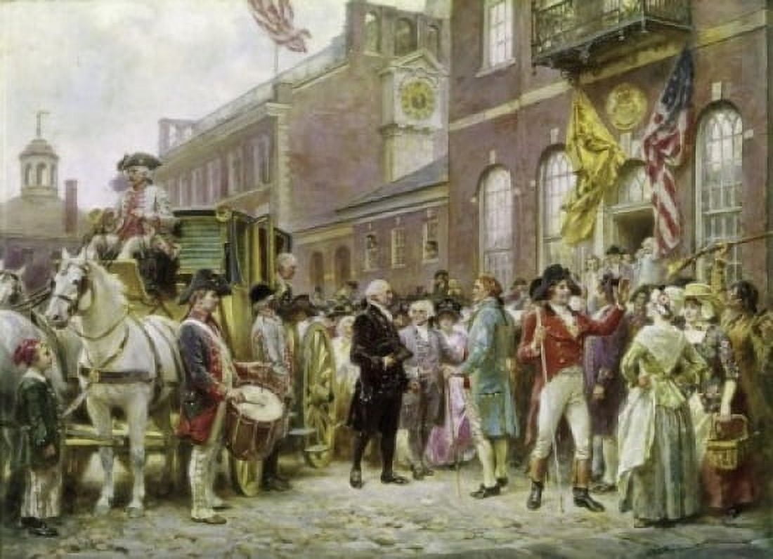 Washingtons Inauguration at Philadelphia 1793 Jean Leon Gerome Ferris (1863-1930 American) Canvas Art - Jean Leon Gerome Ferris (24 x 36)