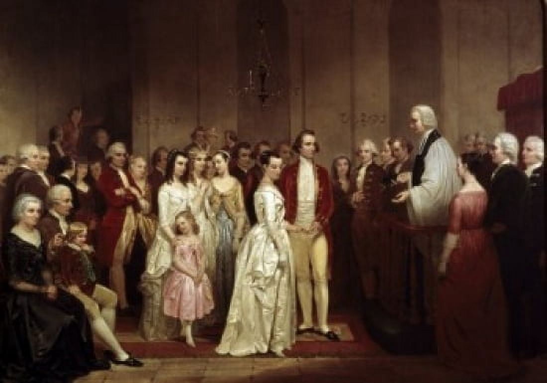 Washingtons Marriage by Junius Brutus Stearns circa 1810-1885 (1852-1919) Canvas Art - Junius Brutus Stearns (24 x 36)