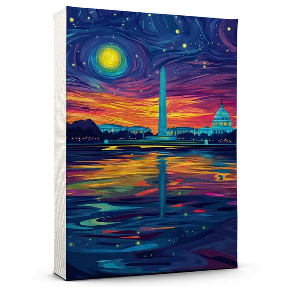 Washingtons Travel Canvas Prints, Washington dc Starry Night Travel decor, Washingtons Map Poster, Washington dc Travel Decor Artwork - 98AZ1442