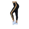 thumbnail image 1 of Washoge Accrah Women's High Waist Yoga Tights / Pants Workout Leggings with Kente African Print Strip (XS-2X), 1 of 5