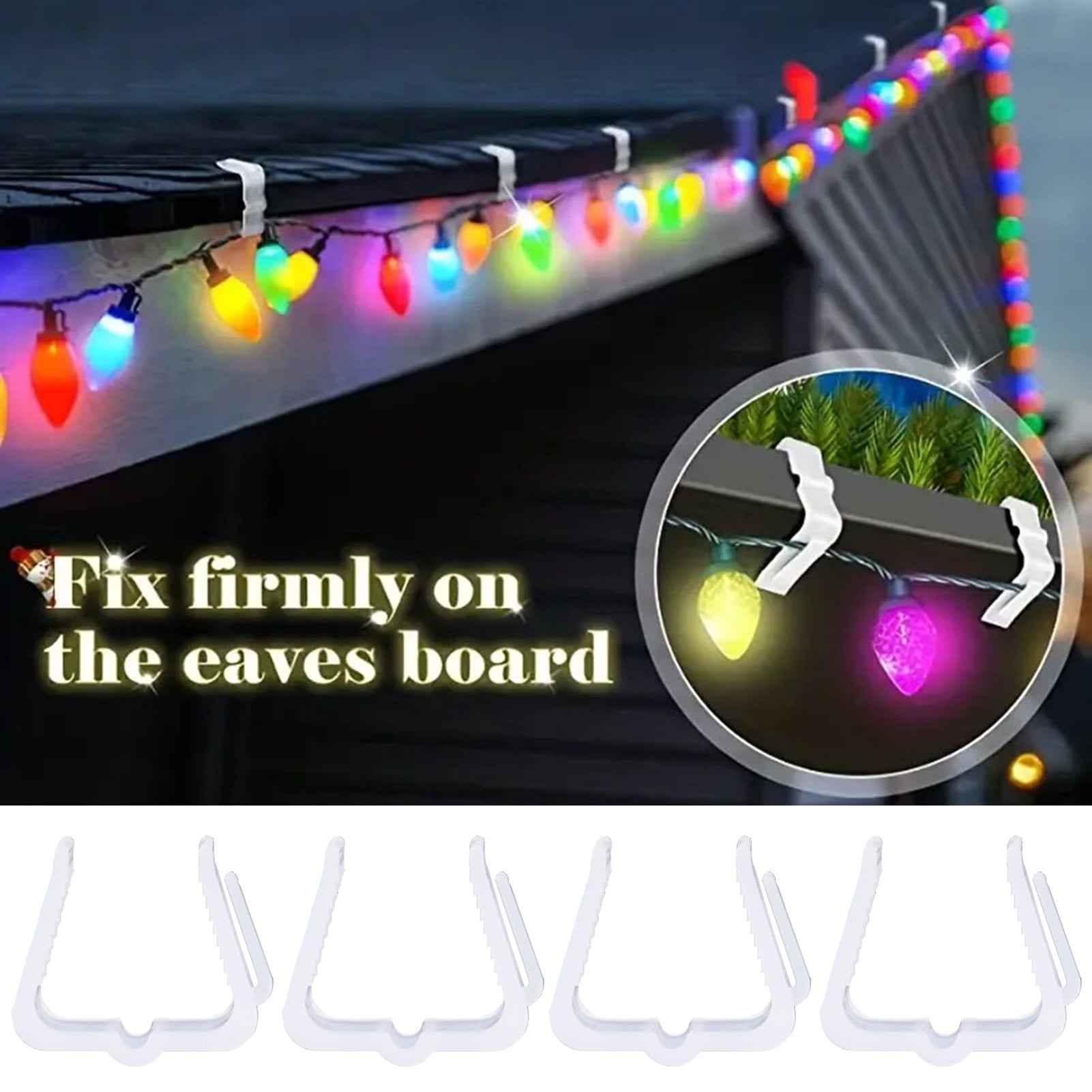 Washranp 10/30Pcs Christmas Light Hangers Clips,Fascia Board Clips