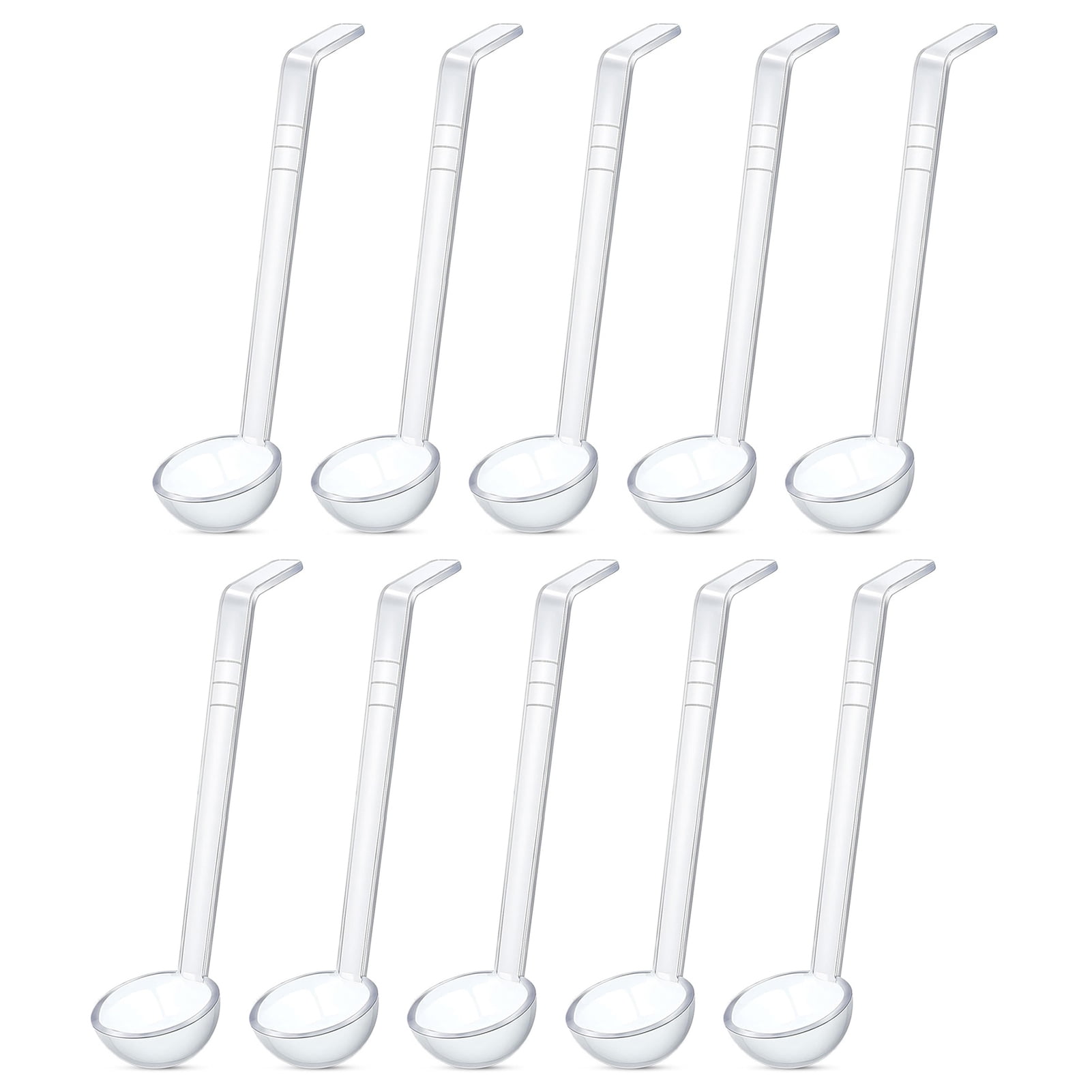 Washranp 10Pcs Ladle Clear Small Gravy Ladle Long Handle for Serving