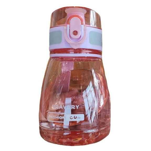 Washranp 14oz Water Bottle Transparent Leak proof Anti scald One Click Lid Drinking Bottles for Adults Gym Outdoor