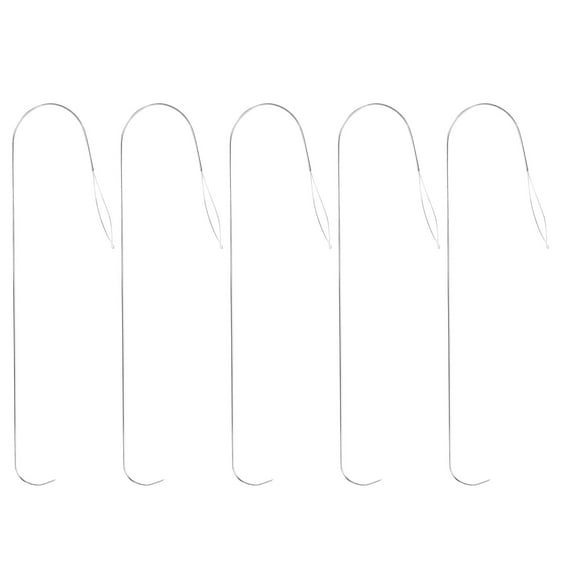 Washranp 2/5Pcs Big Eye Curved Beading Needles,Stainless Steel Threading Bead Spinner Needles for DIY Bracelets Necklaces Jewelry Making