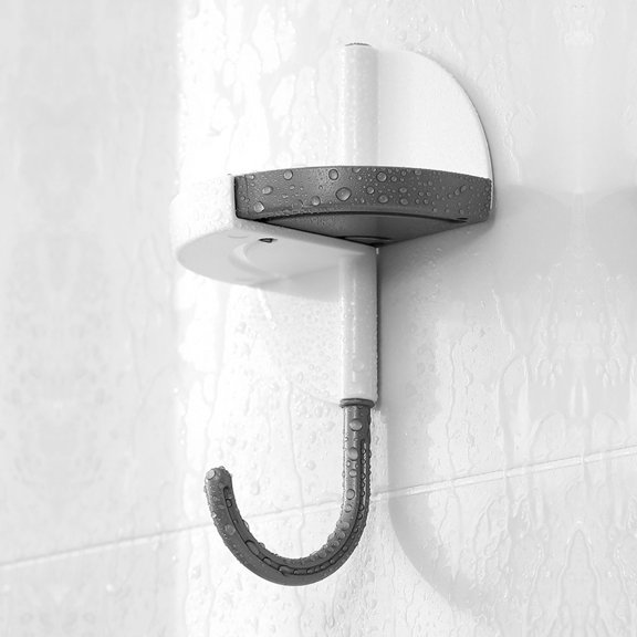 Washranp 2-In-1 Bath Adhesive Storage Holder,Heavy Duty Rotatable Hollow Drainage Wall Hooks Nail Free Sticky Hangers Hooks