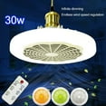 thumbnail image 1 of Washranp 2-in-1 Ceiling Fan Light,Low Noise Detachable Light Head E27/E26 Screw Cooling Fan Light with Remote Control Smart for Home, 1 of 6