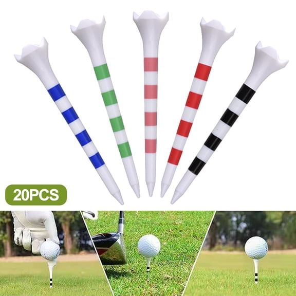 Washranp 20Pcs ABS Golf Tees,Thicker Stable Durable Simple Installation Short Golf Tees Training Tools