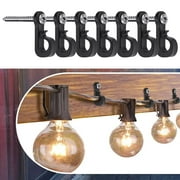 Washranp 20Pcs Outdoor String Light Hanger Hooks with Screw,Anti-Rust Waterproof Hanging Christmas Light Hooks Clips Wall Patio Hooks Party Supplies