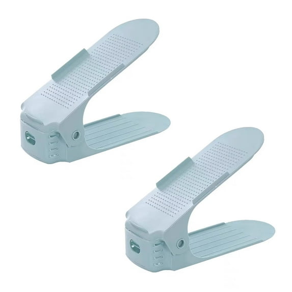 Washranp 2Pcs Double-Layer Shoe Rack,Household Plastic Dust Storage Shoe Rack Space-Saving Detachable Design Shoe Holder for Travel Living Room