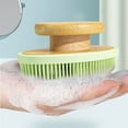 thumbnail image 1 of Washranp 2Pcs Soft Silicone Body Scrubber Shower Brush,Bamboo Handheld Cleansing Massage Skin Brush Gentle Exfoliating and Lather Well, 1 of 5