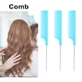 thumbnail image 1 of Washranp 3Pcs Rat Tail Comb Hair Comb,Rat Tail Carbon Fiber Heat Resistant Teasing Combs with Stainless Steel Pintail for Hair Rat tail Combs Salon, 1 of 4