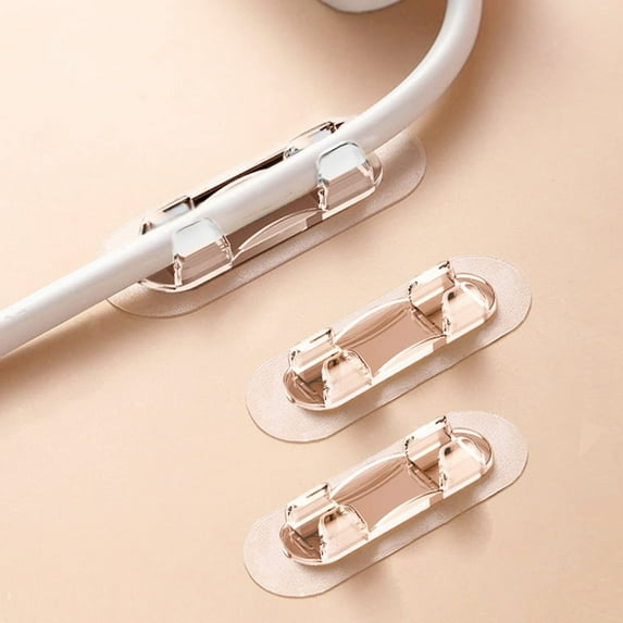 Washranp 40Pcs No Trace Cable Clip,Punch Free Self-adhesive Wire Clip Space Saving Easy Remove Office Cable Fixer