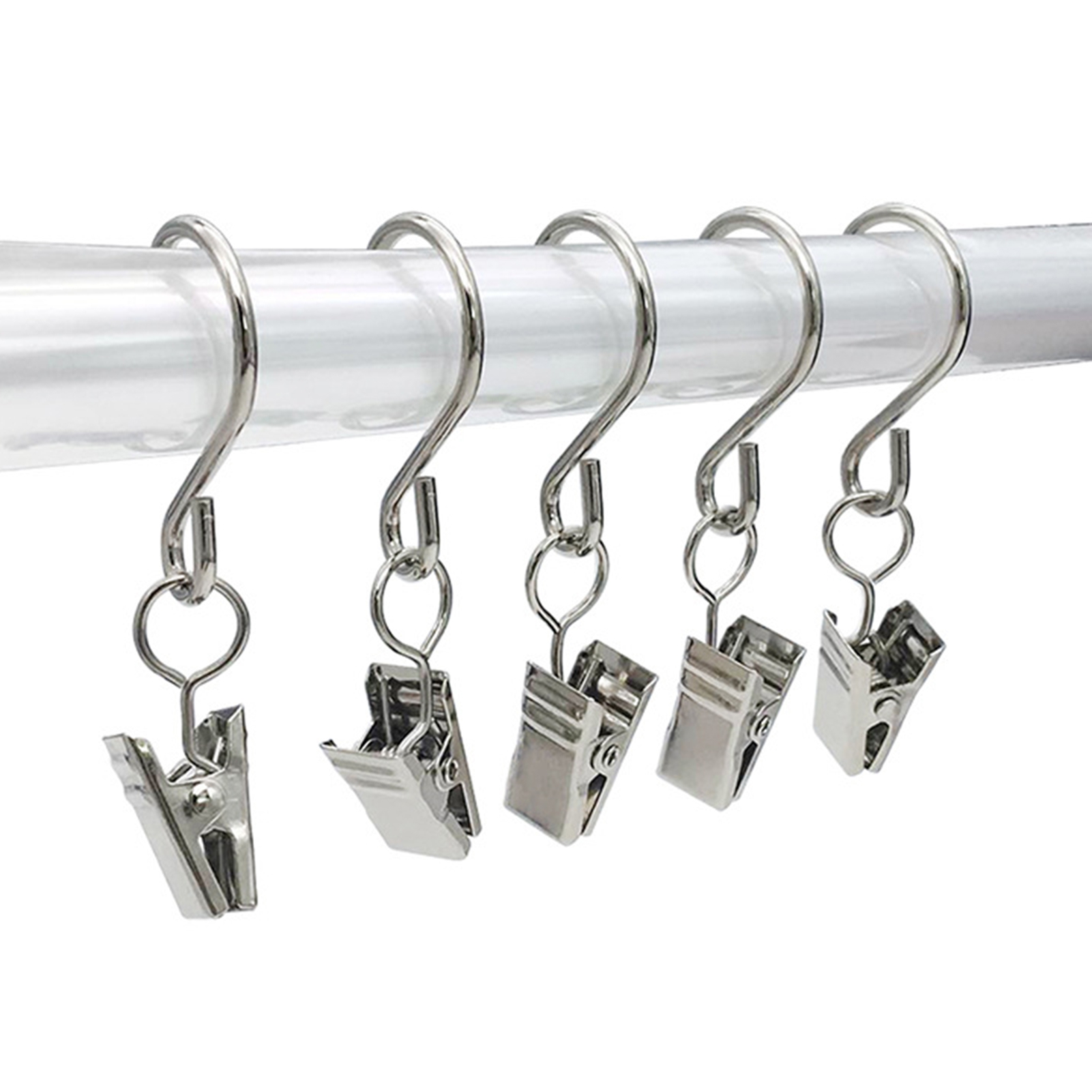 RONYOUNG 50PCS Stainless Steel S Hook Clips - 2.4 Inch Curtain, Lights, Tent Hangers For Home & Garden