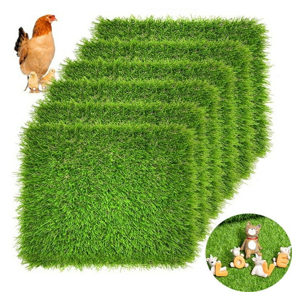 Washranp 4Pcs Chicken Nesting Pads,Lightweight Reusable Artificial Grass Carpet Synthetic Turf Mat Nest Box for Laying Eggs