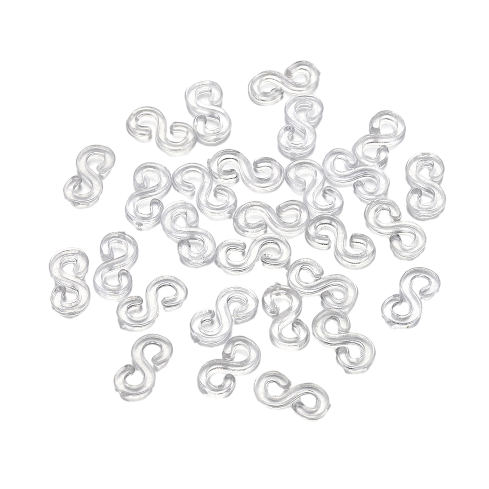 Washranp 500Pcs Rubber Band Clips,Elastic Buckles Sshaped Connectors Refills Kit Clip for Loom