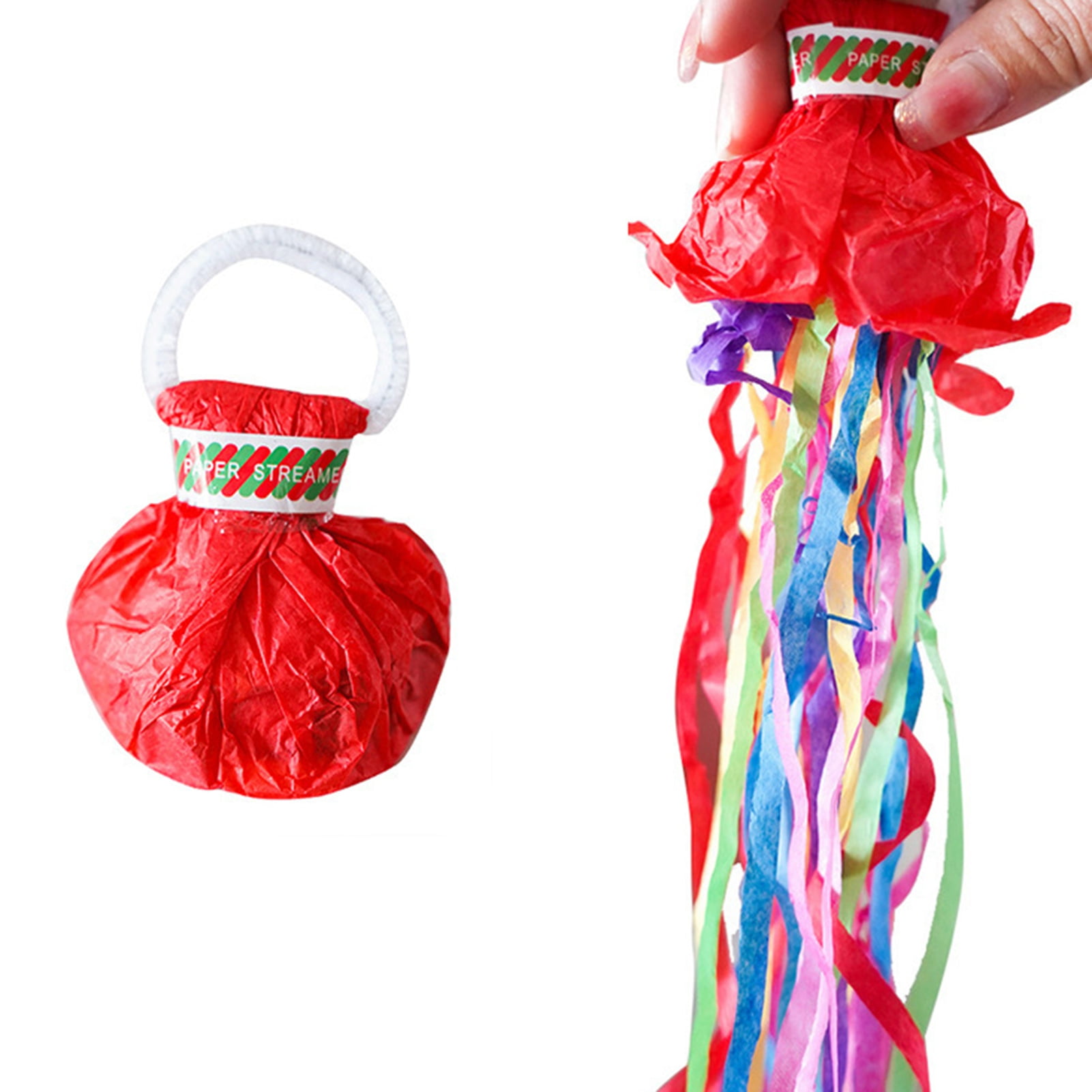 Washranp 5Pcs Streamers Poppers,Colorful Hand Throw Confetti Streamer