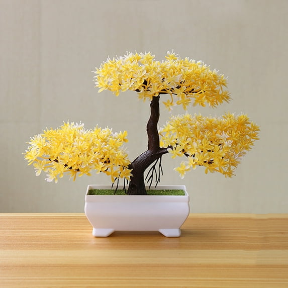 Washranp Artificial Bonsai Pine Tree,Faux Potted Plant Desk Display Fake Tree Pot for Home, Office Decoration
