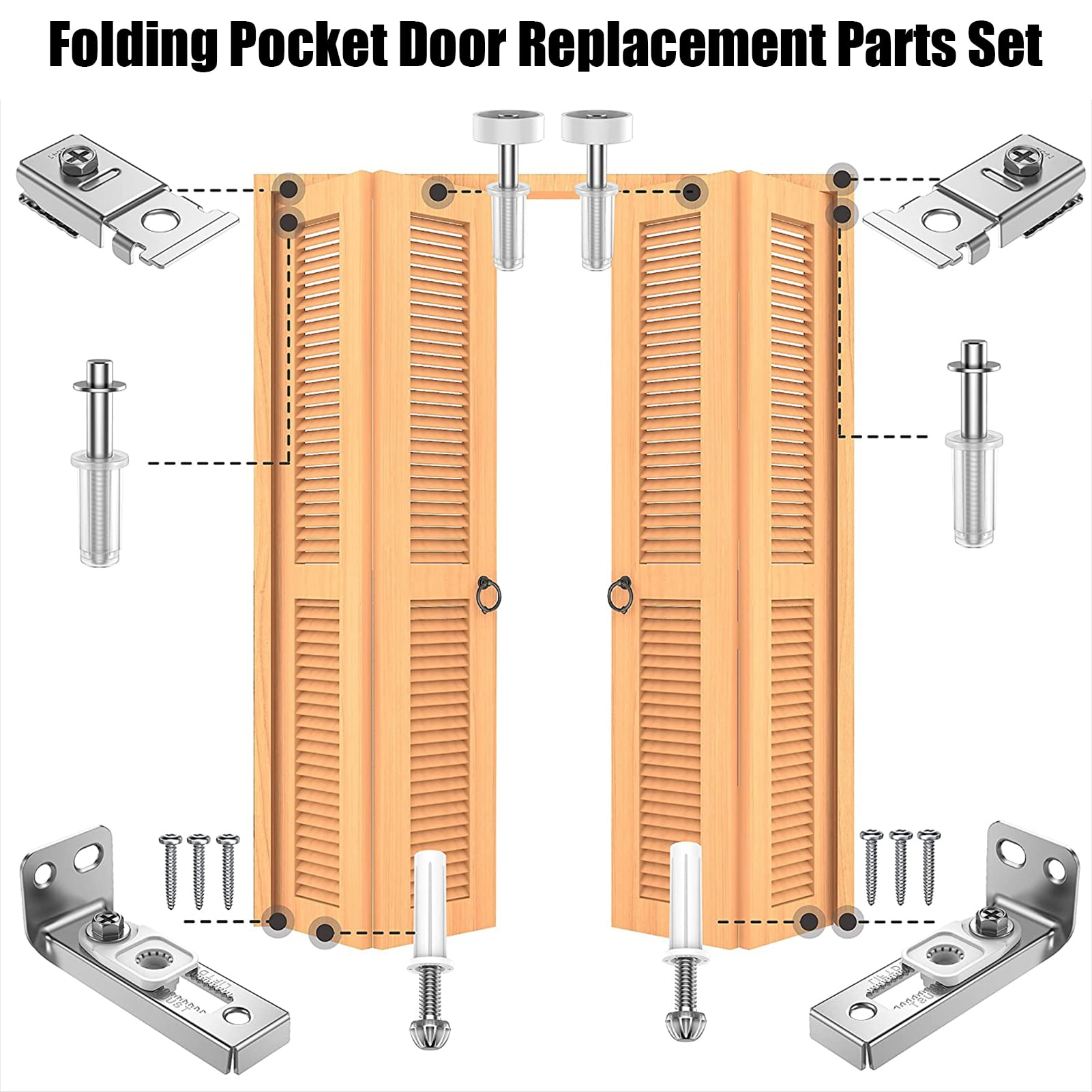 Washranp Bifold Door Hardware Repair Kit,Stainless Steel Bifold Spring