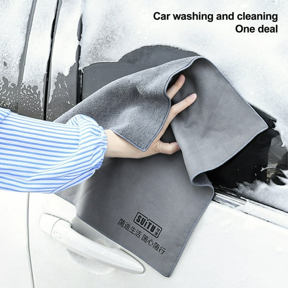Washranp Car Wash Towel,Super Absorbent Coral Velvet Non-hair Double-sided Car Cleaning Cloth