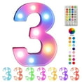 thumbnail image 1 of Washranp Colorful LED Number Lights with Remote,4 Flashing Modes 16Colors Light Up Number Sign for Night Light Wedding Birthday Decoration, 1 of 3