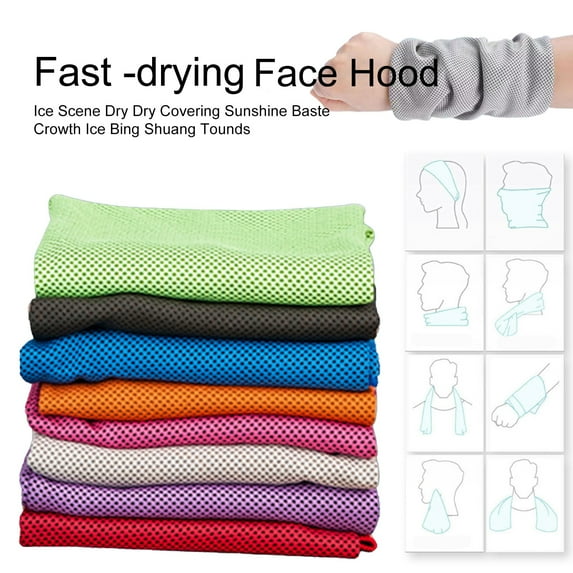 Washranp Cooling Neck Gaiter Solid Color Quick drying Dense Mesh Sun Cooling Dustproof Sense of Coldness Neck Scarf for Outdoors