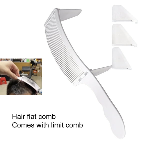 Washranp Curved Barber-Comb with Brackets,Adjustable Professional Positioning Hair Cutting Comb Heat Resistant Hair Styling Tool for Men