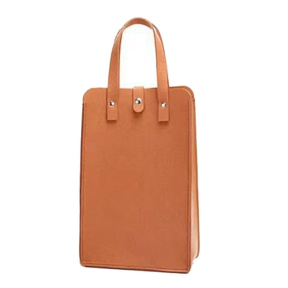 Washranp Double Bottle Reusable Wine Gift Bags,Solid Color Felt Wine Carrier Tote Bag with Handle for Party Favors Travel Champagne Beer Beverage Packaging