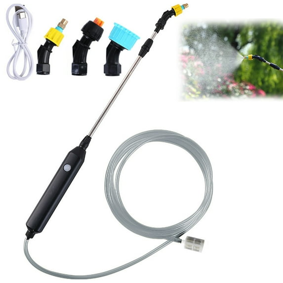 Washranp Electric Plant Sprayer, Watering Mister Spray Wand USB Rechargeable Portable Battery Garden Sprayer with 3 Nozzles and 3M Hose for Yard Lawn Weeds Plants