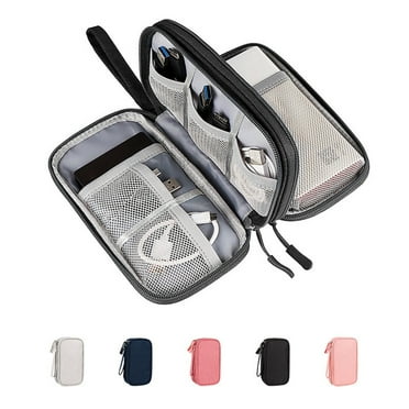 Washranp Electronic Cable Organizer Bag with Lanyard,Waterproof Double Layers Digital Accessories Storage Pouch Bags for SD Card Case USB Flash Drive Charger