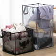 thumbnail image 1 of Washranp Fine Mesh Laundry Hamper with Handles,Portable Durable Easy Open Folding Dirty Clothes Hampers Basket Toys Storage Bag Home Supplies, 1 of 5