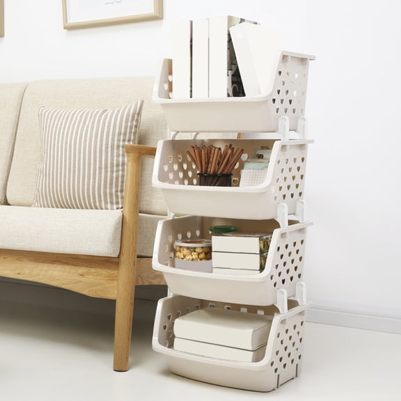 Washranp Fruit Vegetable Storage Basket,Stackable Hollow Out Organizer Bins for Kitchen Tool