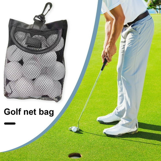 Washranp Golf Ball Mesh Net Bag with Fastener Tape, Large Capacity