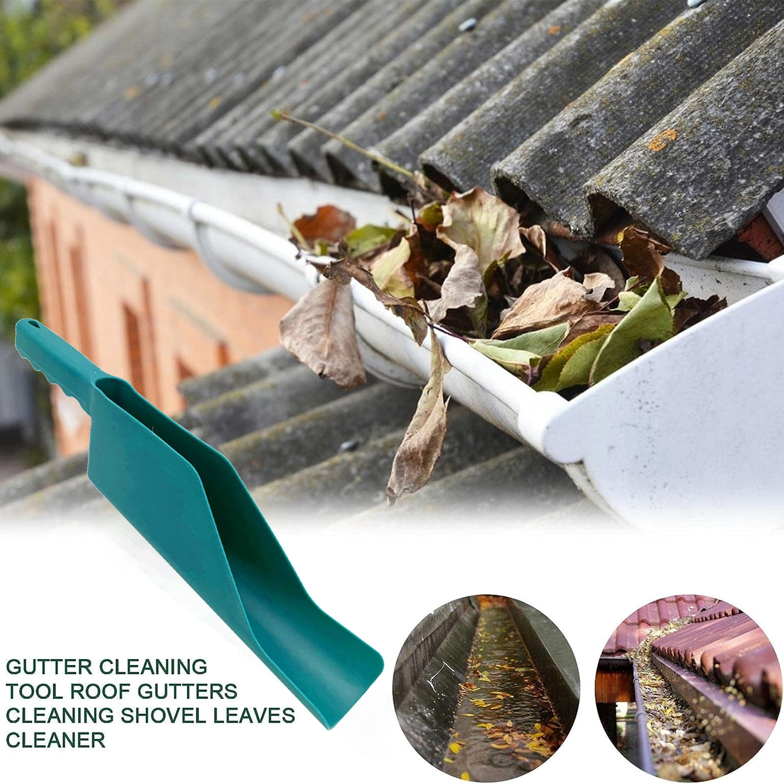 Washranp Gutter Cleaning Scoop,Plastic Gutter Downspout Extensions Ergonomic Handle Roof Gutters