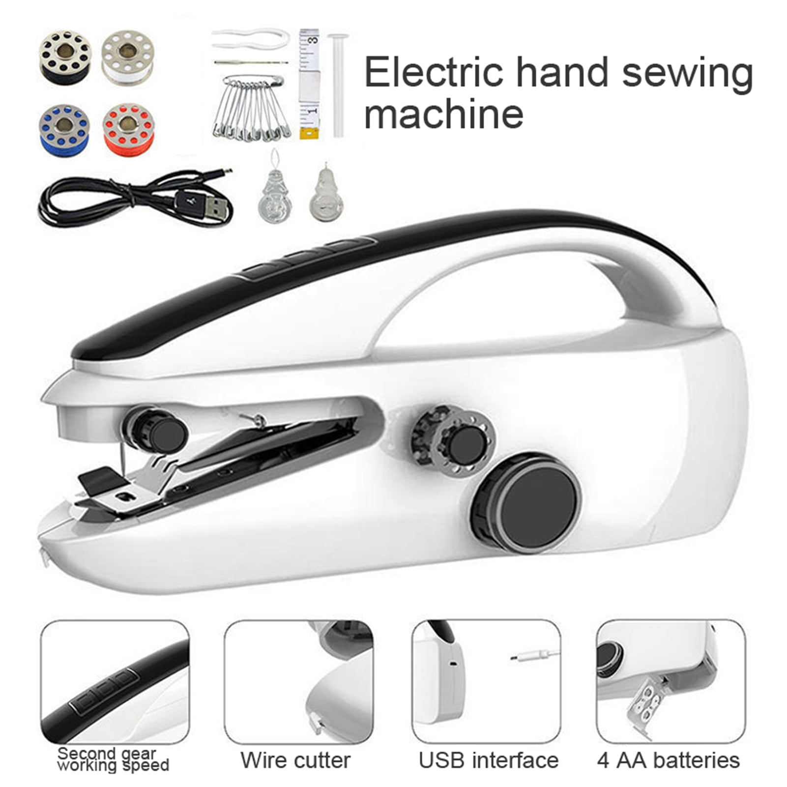 Washranp Handheld Mini Sewing Machine,Quick Stitching Portable Sewing Machine for Home Travel