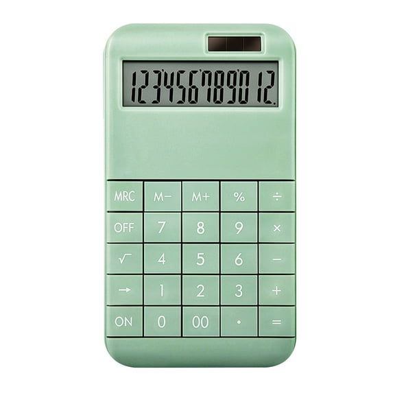 Washranp Keyboard Calculator 12 Digit, Solar Powered Battery Desk Calculator with Large LCD Display for Office School