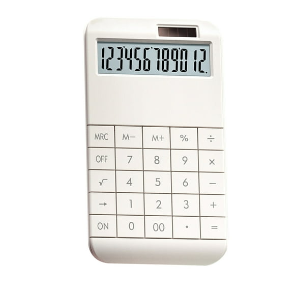 Washranp Keyboard Calculator 12 Digit, Solar Powered Battery Desk Calculator with Large LCD Display for Office School