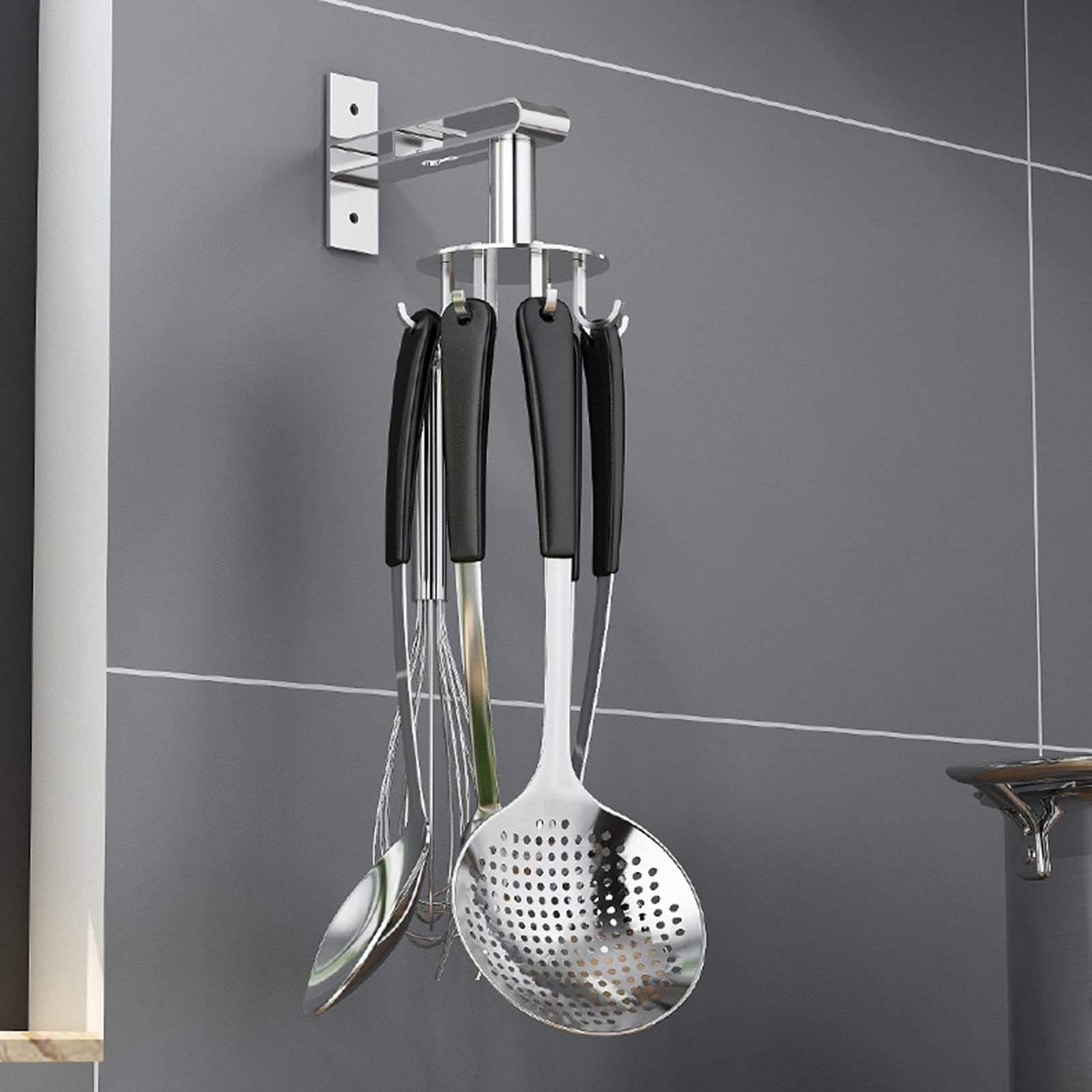 Washranp Kitchen Utensil Hanger with 8 Hooks,Space Saving Under